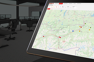 Image shows a screen with the AIS3020 alerting and information system running on it