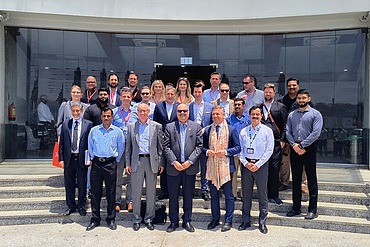 Engineering excellence and collaboration: A high-level delegation stands before one of India's major infrastructure achievements, marking a milestone in Austrian-Indian economic relations.