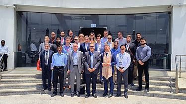 Engineering excellence and collaboration: A high-level delegation stands before one of India's major infrastructure achievements, marking a milestone in Austrian-Indian economic relations.